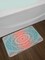 Ambesonne Coral and Teal Bath Mat, Modern Tribal Mandala Tibetan Healing Motif with Floral Geometric Ombre Art, Plush Bathroom Decor Mat with Non Slip Backing, 29.5" X 17.5", Coral Teal